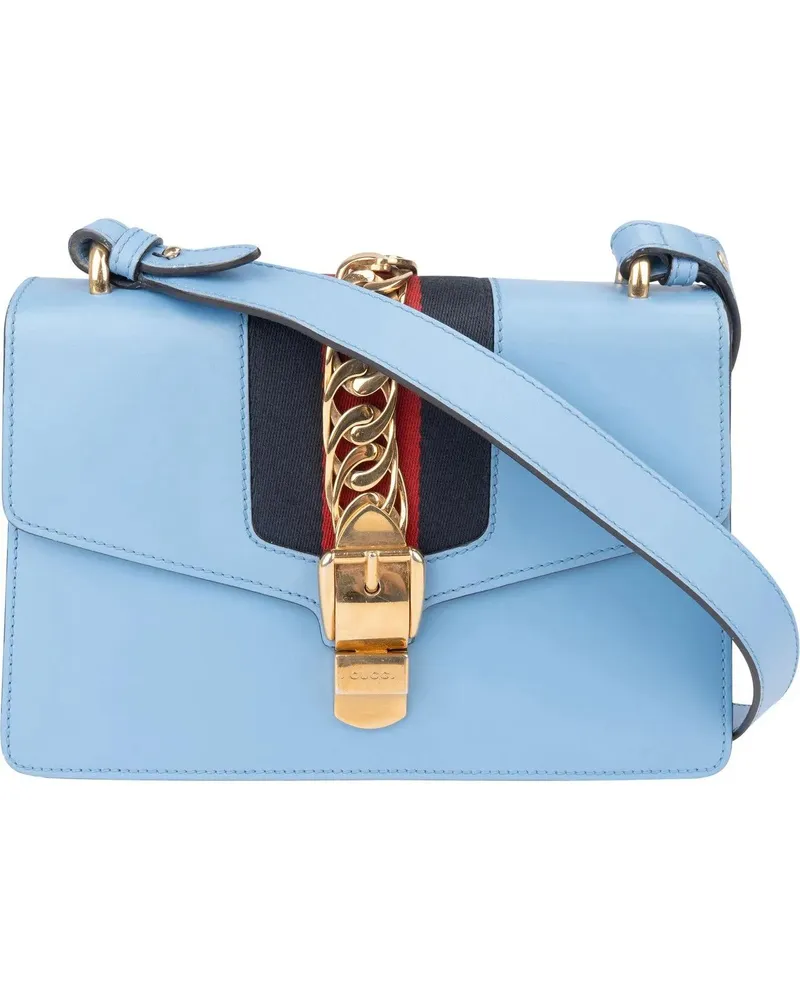 Gucci Crossbody Bags  Blue Leather Sylvie Shoulder Bag blau Blau