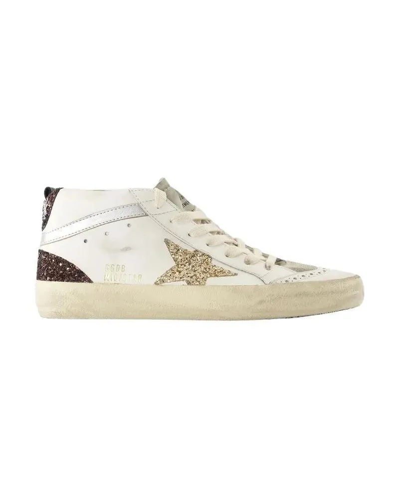Golden Goose Low-Top Sneaker Dames Mid Star Sneaker Wit weiß Weiß