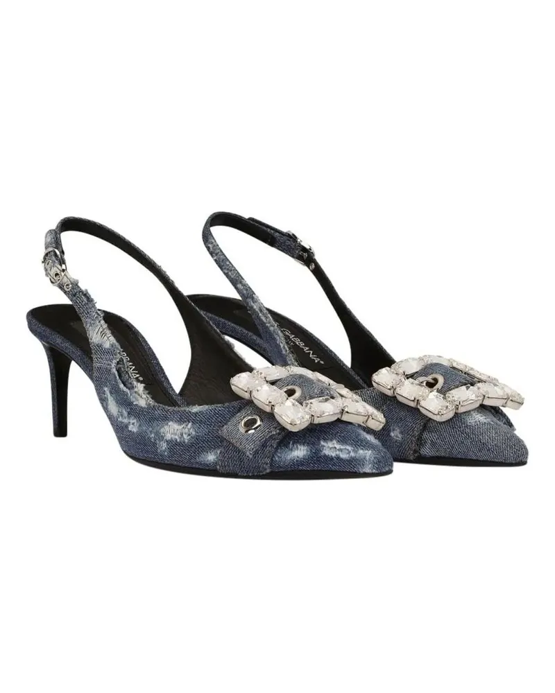 Dolce & Gabbana Hohe Schuhe Dolce & Gabbana Denim Slingback Pumps blau Blau