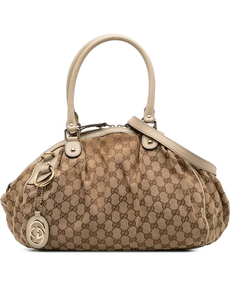 Gucci Hobo Bags GG Canvas Sukey Satchel braun Braun