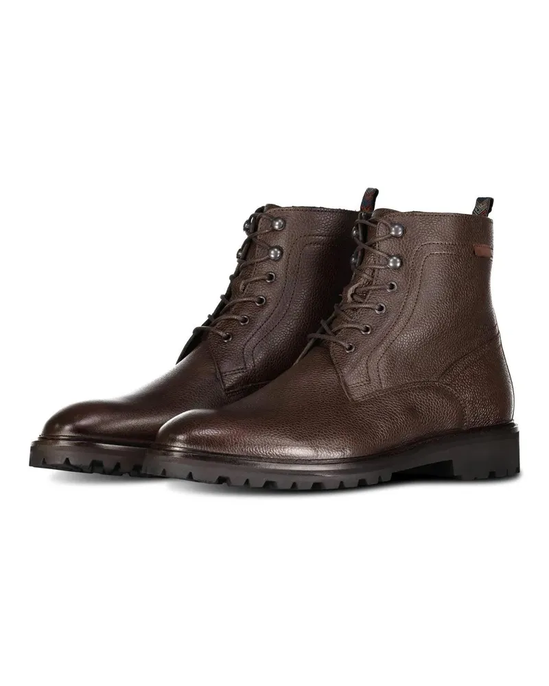 Van Bommel Low-Top Sneaker Schnürstiefel mit Lammfell Futter braun Braun
