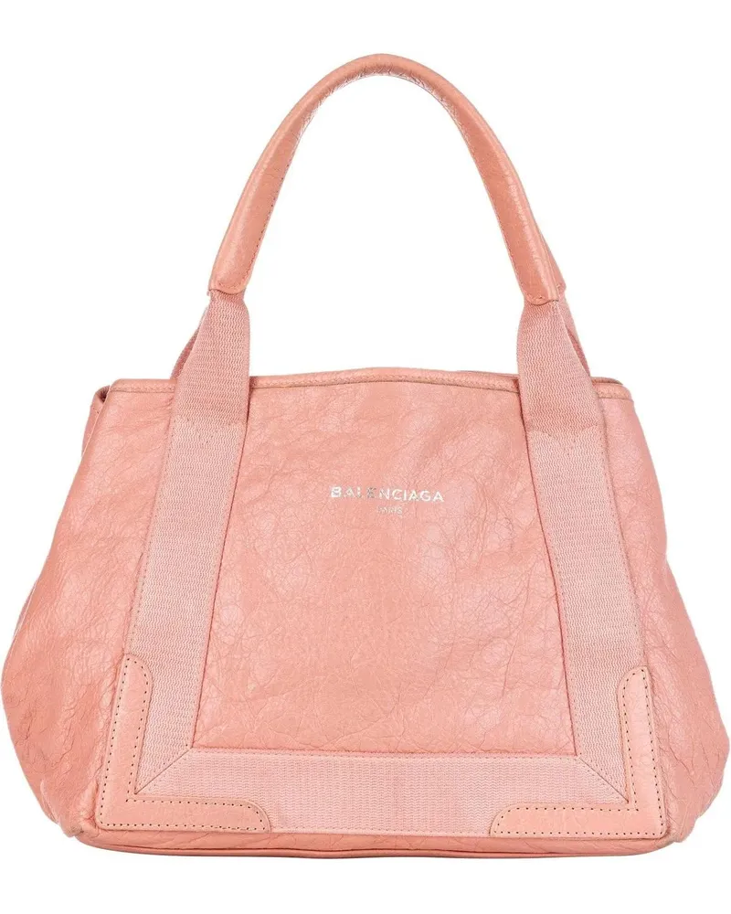 Balenciaga Shopper Navy Cabas S Leather Tote Bag rosa Gold