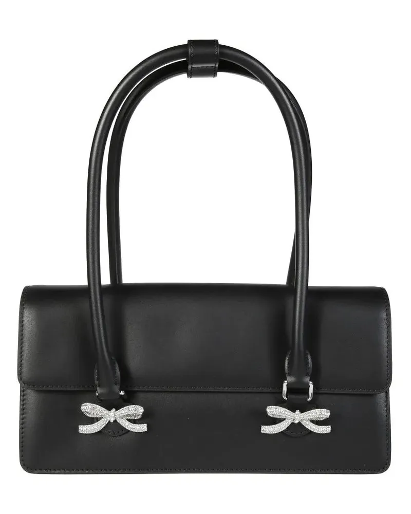 Self-Portrait Shopper & Totes Rectangular Handbag With Silver Bow Embellishments schwarz Schwarz