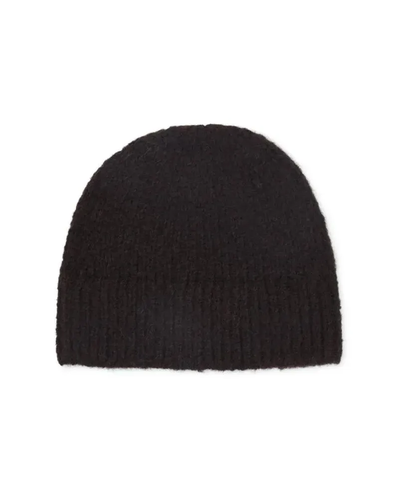 Dries van Noten Caps & Mützen Warm Alpaca Blend Beanie Hat schwarz Schwarz