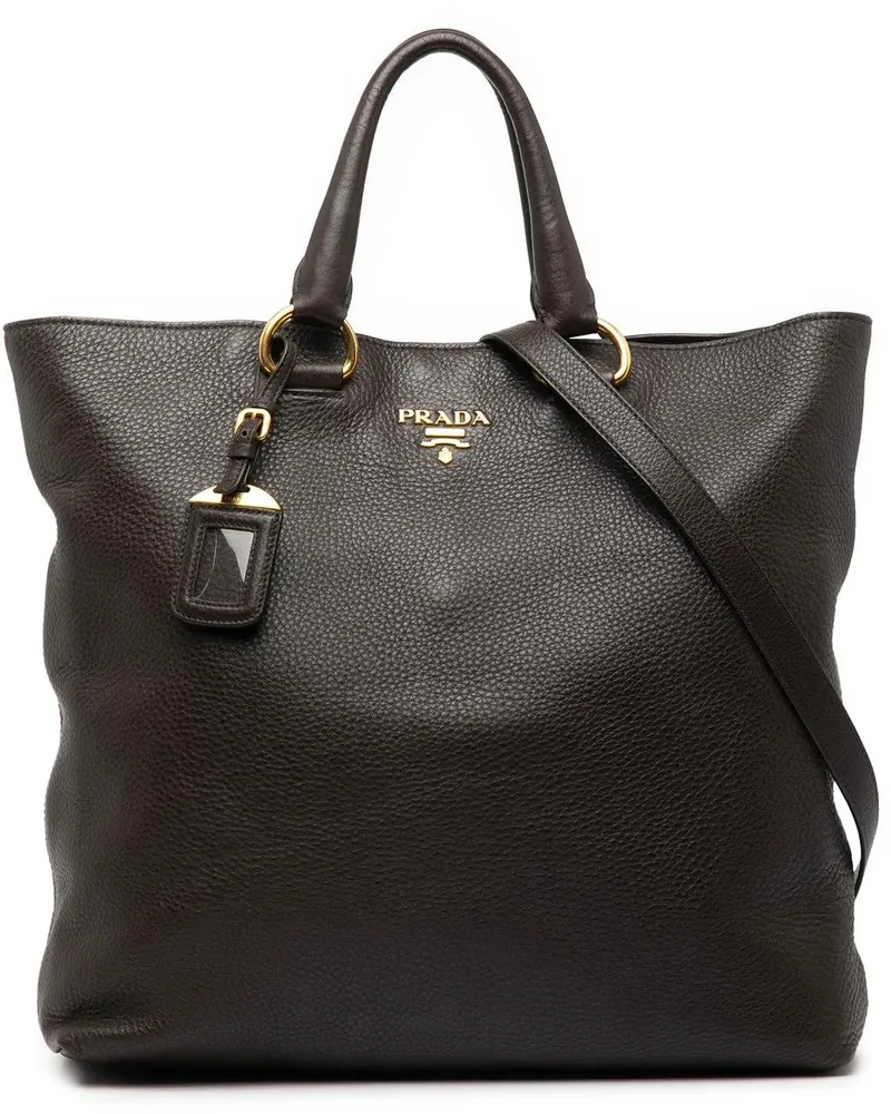 Prada Hobo Bags Vitello Daino Open Convertible Tote braun Braun