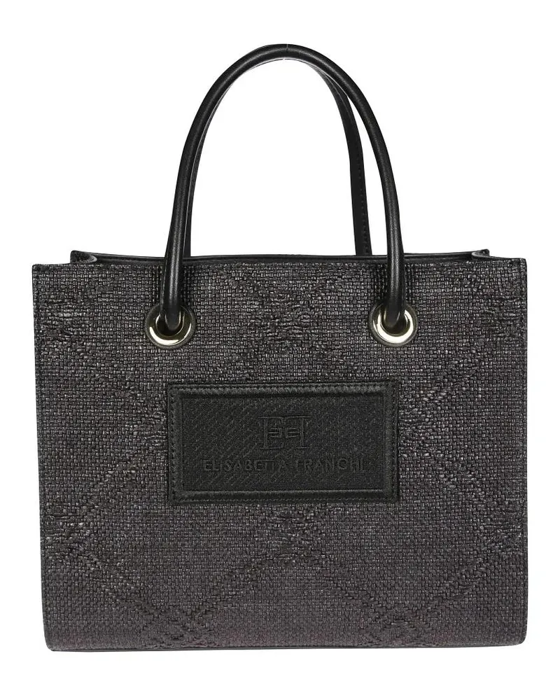 Elisabetta Franchi Shopper & Totes Structured Textured Handbag With Gold-Tone Details schwarz Schwarz