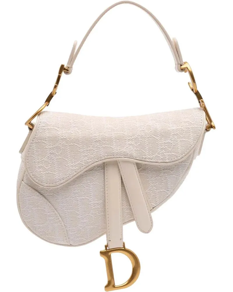 Dior Hobo Bags 2020 Mini Oblique Canvas Saddle Bag weiß Weiß