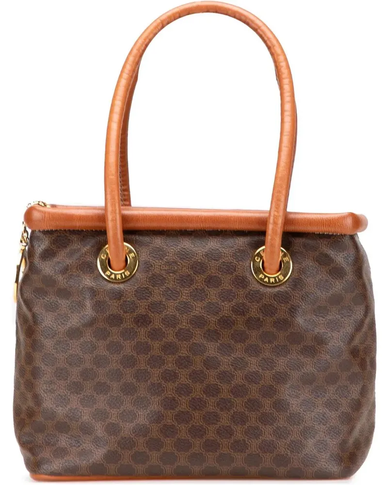 Celine Crossbody Bags Macadam Coated Canvas Handbag braun Braun