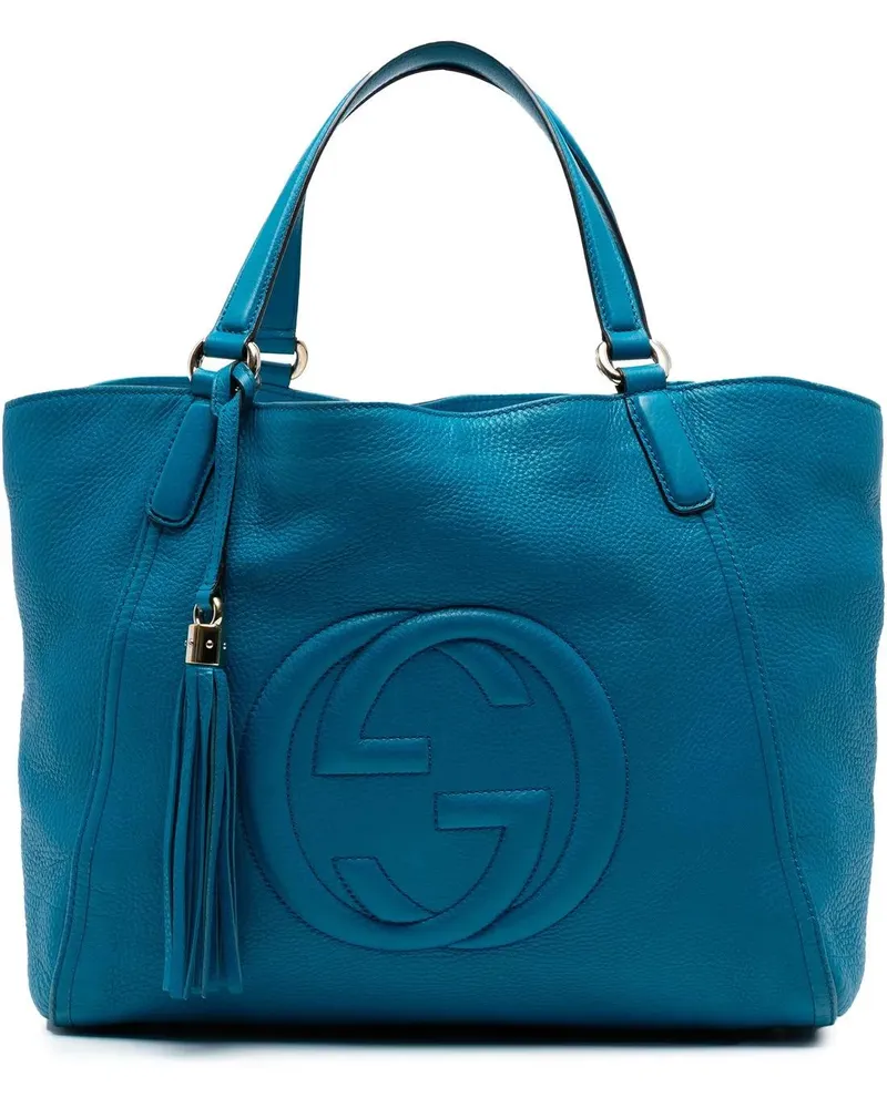 Gucci Shopper Medium Leather Soho Cellarius Tote blau Blau