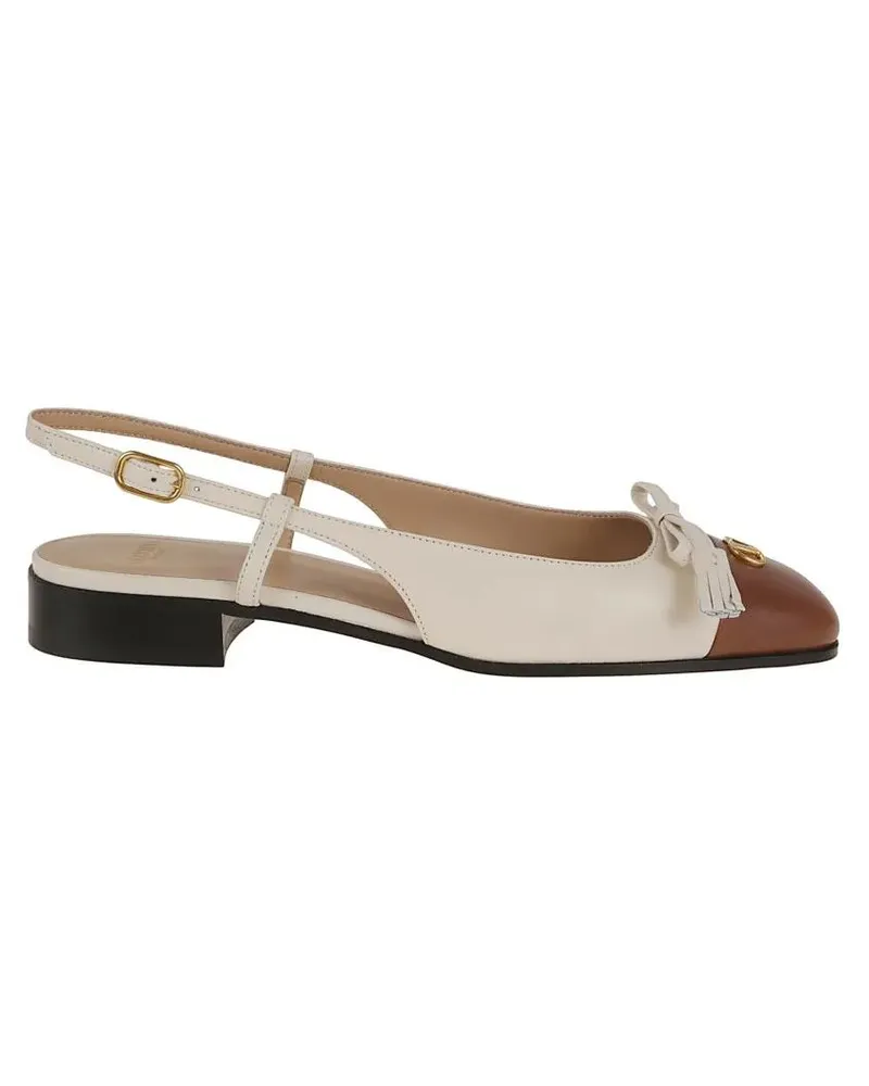Valentino Garavani Valet Du Roi Slingback Ballerina weiß Weiß