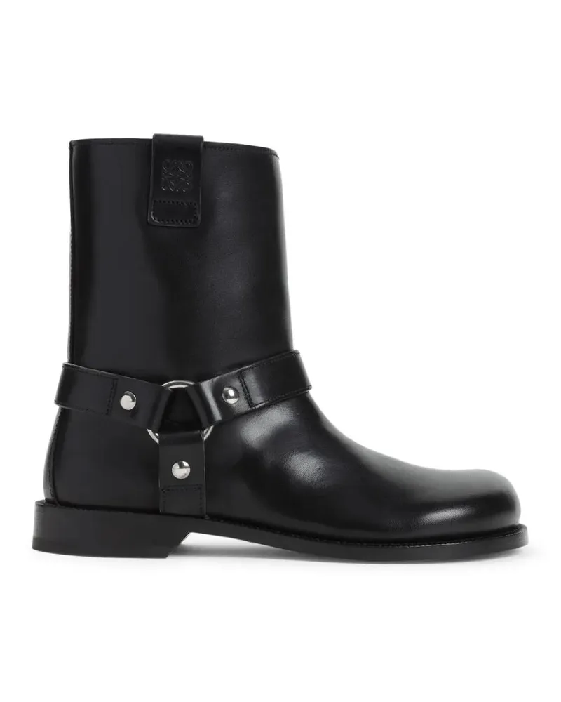 Loewe Stiefel Black Leather Ankle Boots schwarz Schwarz