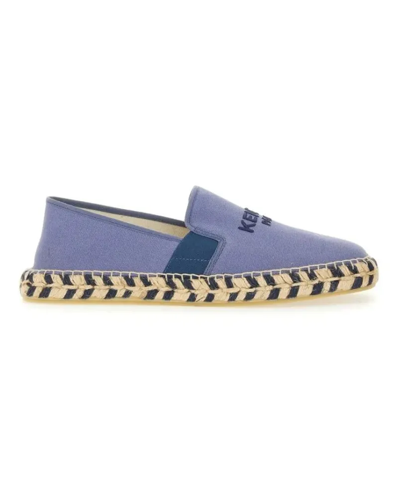 Kenzo Loafer Distressed Grey Cotton T-Shirt blau Blau