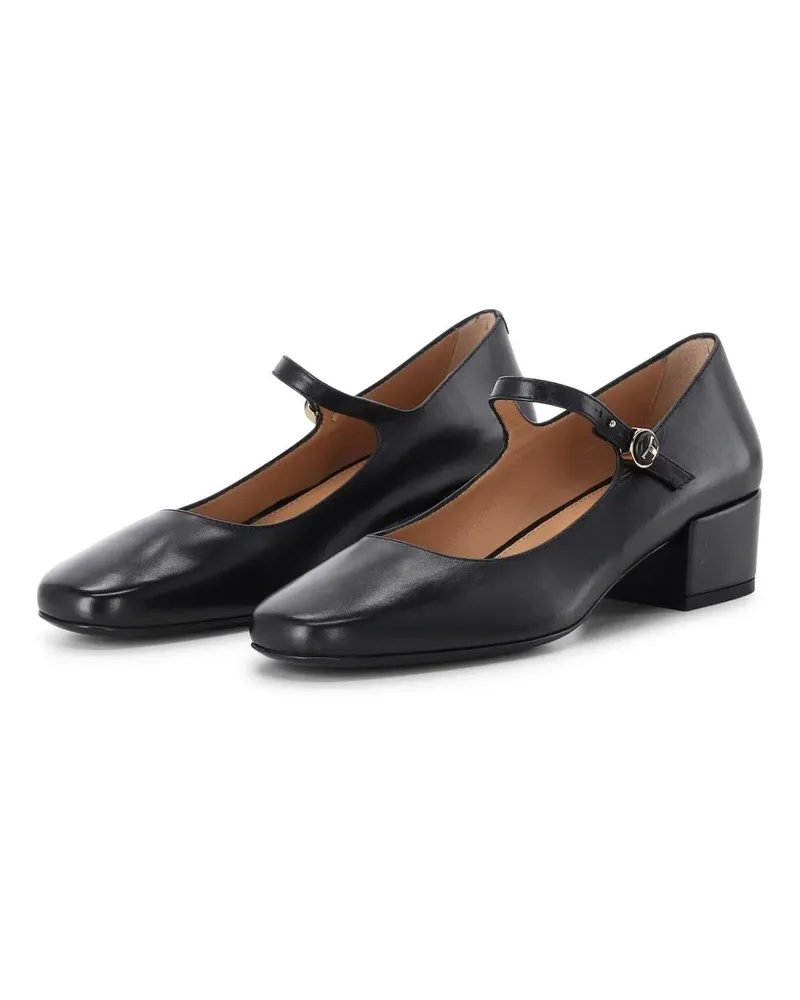 TOD'S Low-Top Sneaker Mary Jane Pumps aus Leder schwarz Schwarz