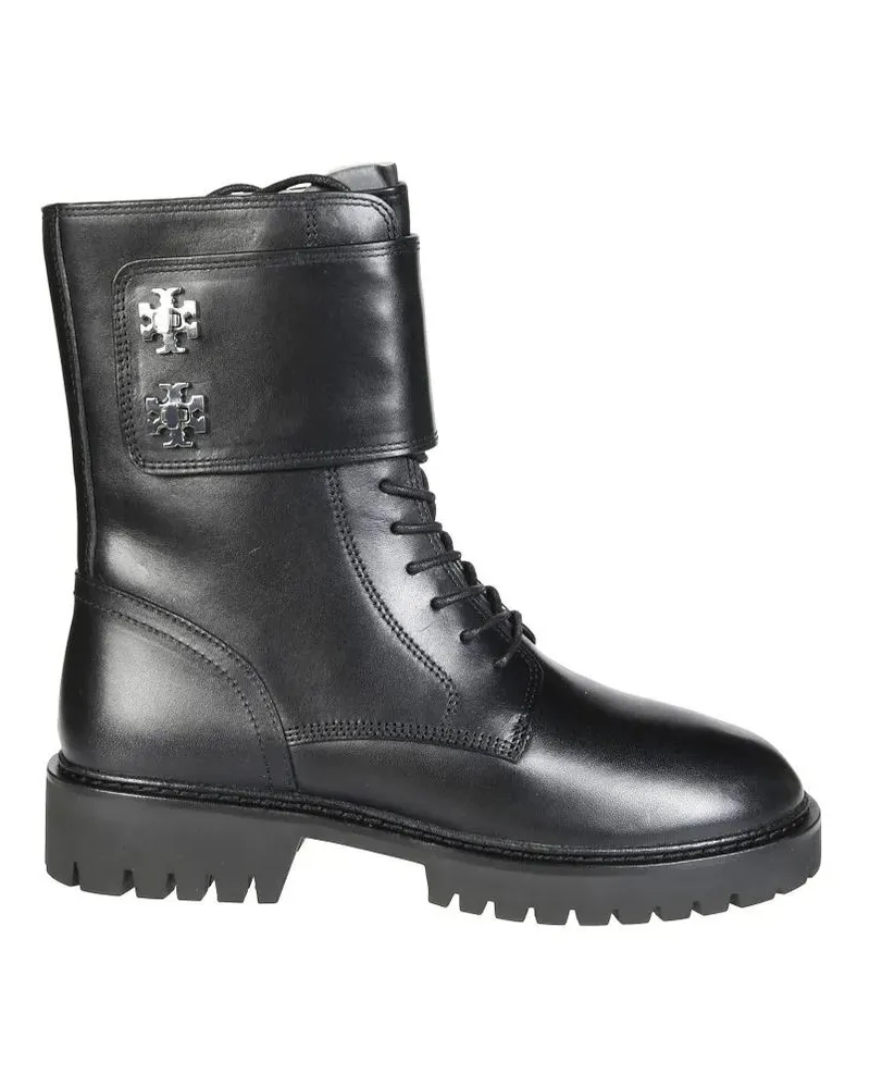 Tory Burch Stiefel Turnlock Ankle Boot With Metallic Detailing schwarz Schwarz
