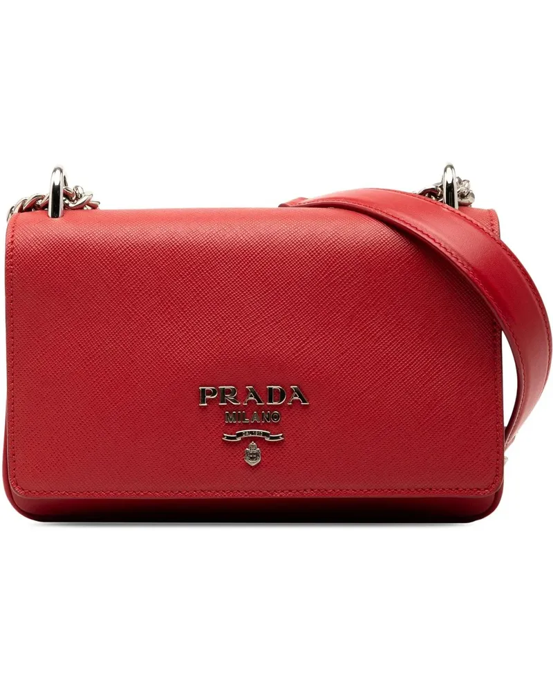 Prada Hobo Bags Saffiano and City Calf Chain Crossbody rot Rot