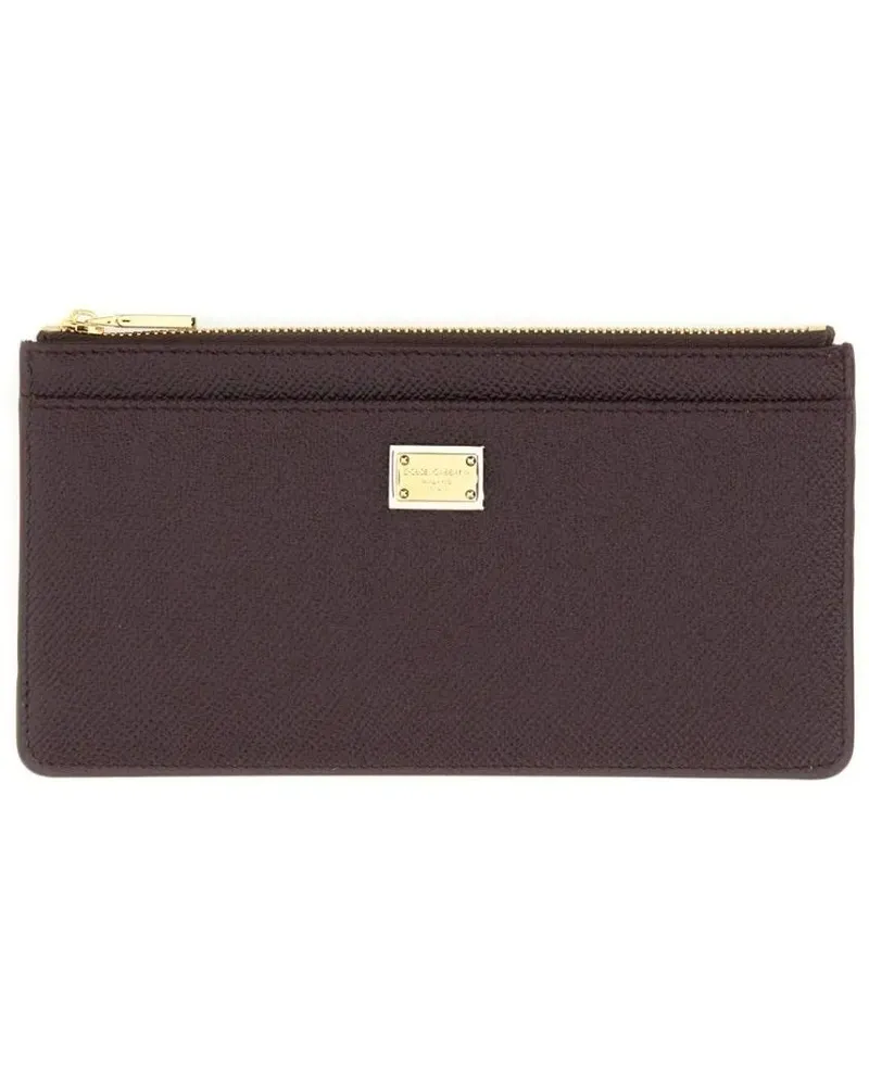 Dolce & Gabbana Portemonnaie Large Card Holder "Nameplate" braun Braun