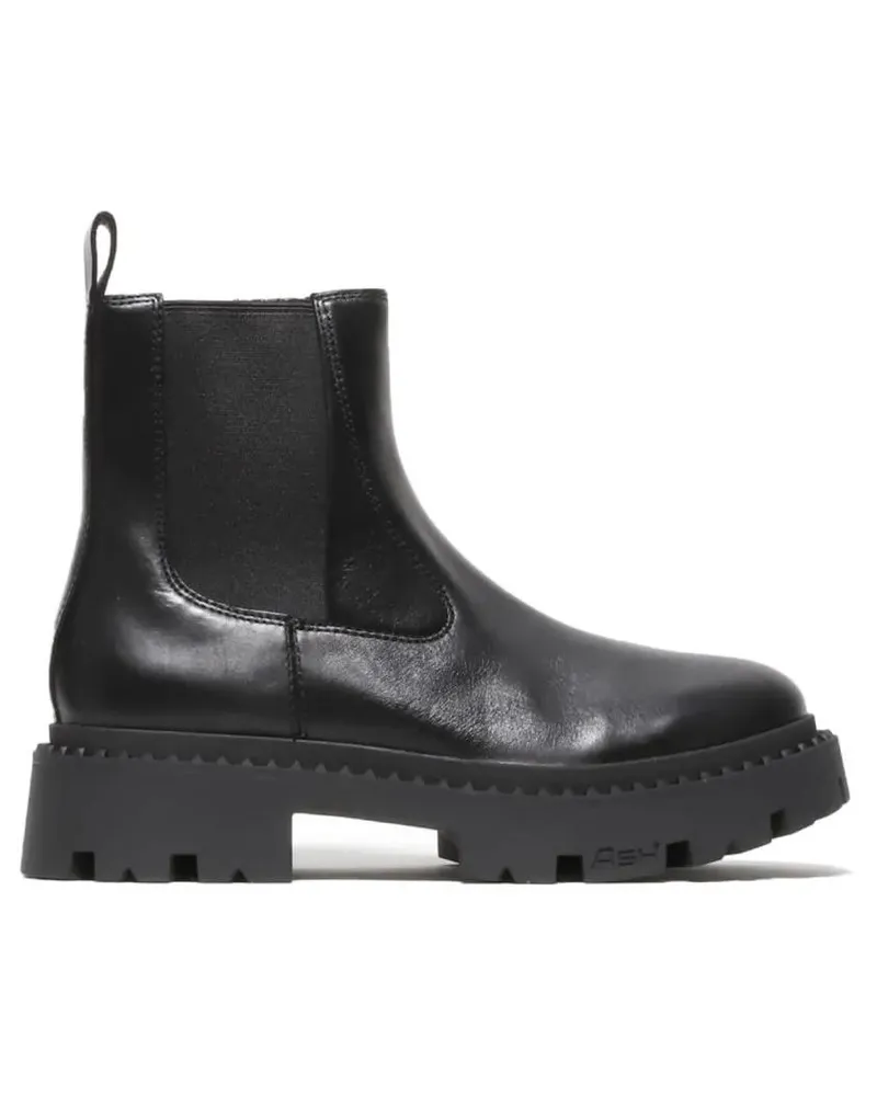 ash Stiefel Black Leather Ankle Boot schwarz Schwarz