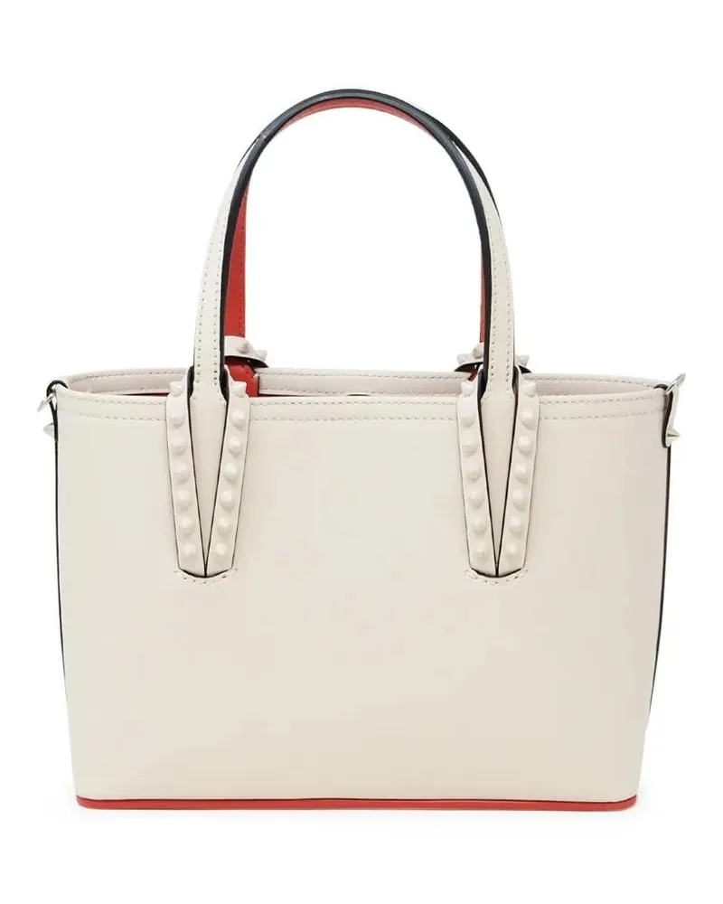 Christian Louboutin Shopper & Totes Leche Leather Cabata E/W Mini Calf Paris Loubinthe weiß Weiß
