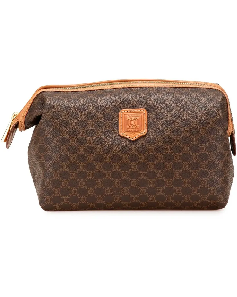 Celine Kosmetiktaschen Macadam Coated Canvas Pouch braun Braun
