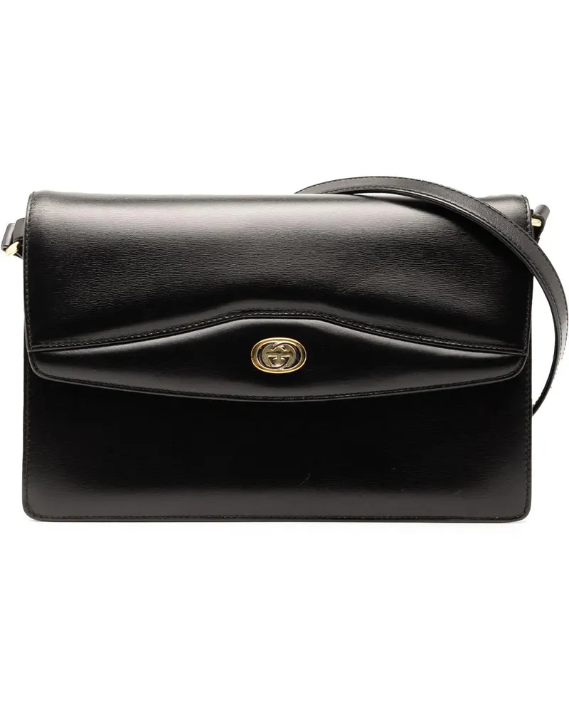 Gucci Hobo Bags Leather Flap Crossbody schwarz Schwarz