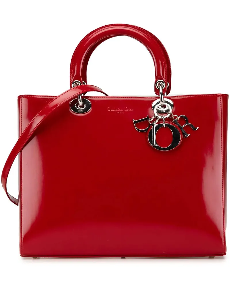 Dior Hobo Bags 1997 Large Patent Lady Dior rot Rot