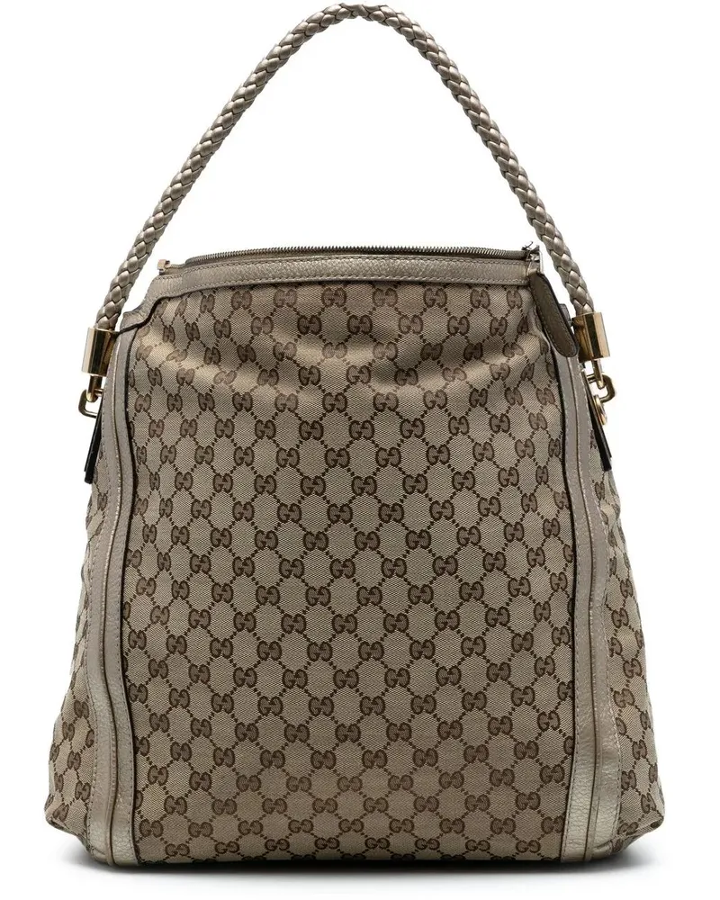 Gucci Hobo Bags Large GG Canvas Bella Shoulder Bag braun Braun