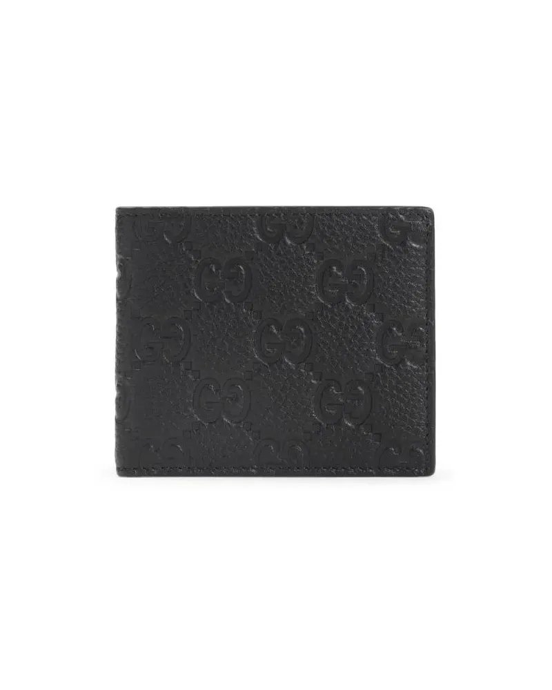 Gucci Portemonnaies Textured Calfskin Bifold Wallet schwarz Schwarz