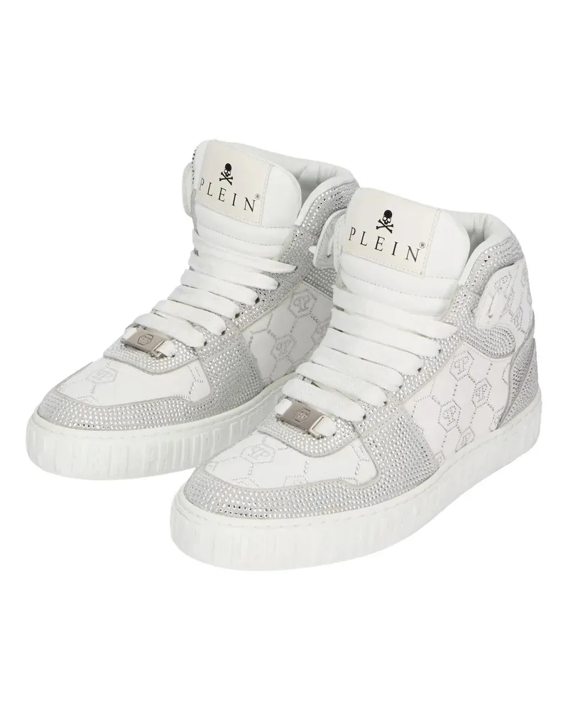 Philipp Plein Low-Top Sneaker Hi-Top Sneakers Monogram Embellished weiß Weiß