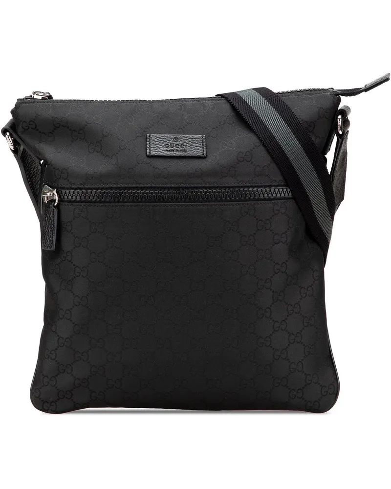Gucci Hobo Bags GG Nylon Web Crossbody Bag schwarz Schwarz