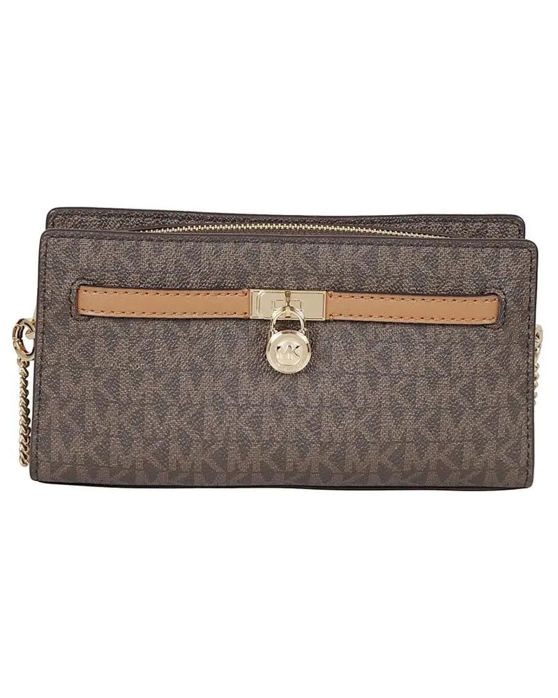 Michael Kors Clutches Hamilton Hammered Leather Clutch braun Braun