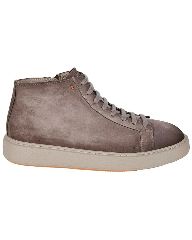 Santoni Low-Top Sneaker Mid-Top Sneakers With Matte Finish beige Beige