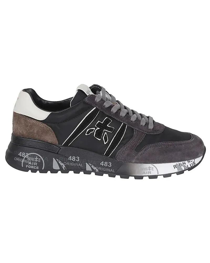 Premiata Low-Top Sneaker Low-Top Sneakers With Suede Accents And Graphic Ou grau Grau