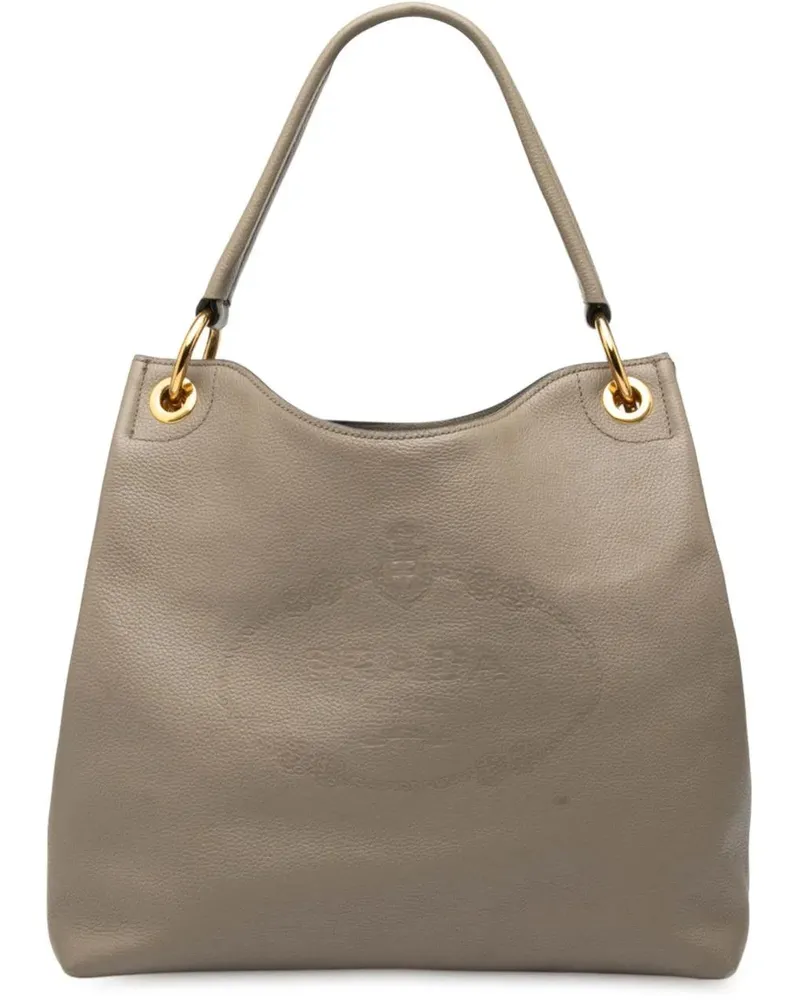 Prada Shopper Vitello Phenix Logo Tote grau Grau