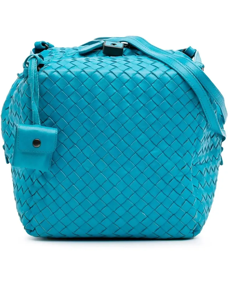 Bottega Veneta Hobo Bags 2012-2024 Nappa Intrecciato Cube Crossbody blau Blau