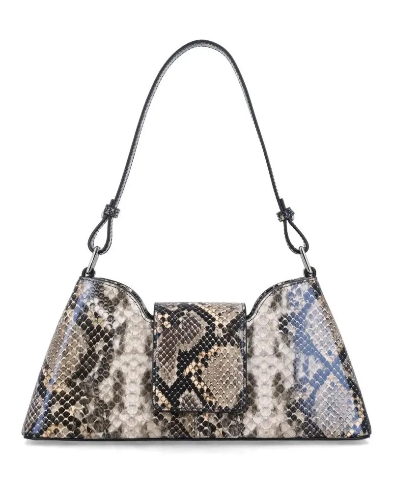 Justine Clenquet Hobo Bags Marla Python-Effect Bag grau Grau