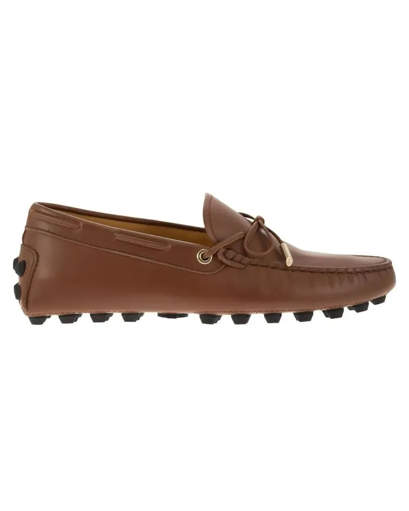 TOD'S Bubble Leather Grommet With Loop Lace braun Braun