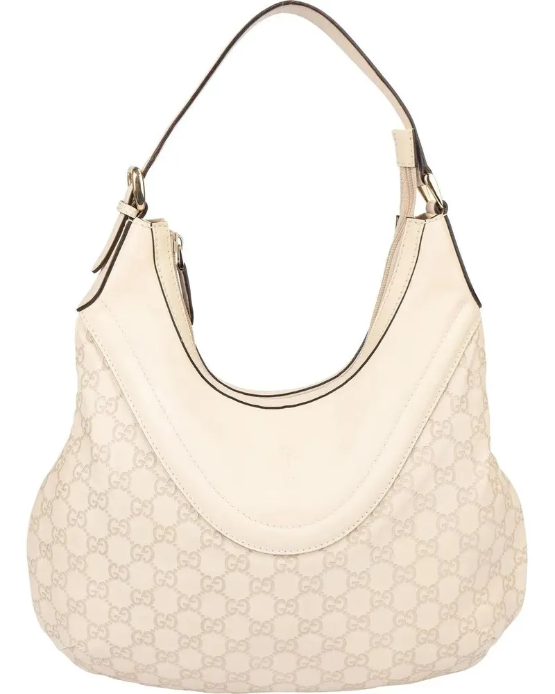 Gucci Crossbody Bags  Leather GG Monogram Hobo Bag weiß Weiß
