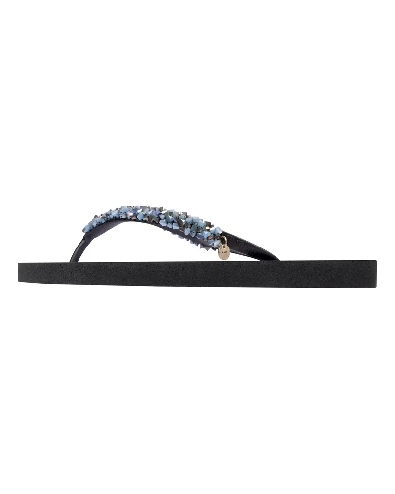 uzurii Slipper & Pantoletten Zehentrenner Classic Aby Baby Blue schwarz Schwarz