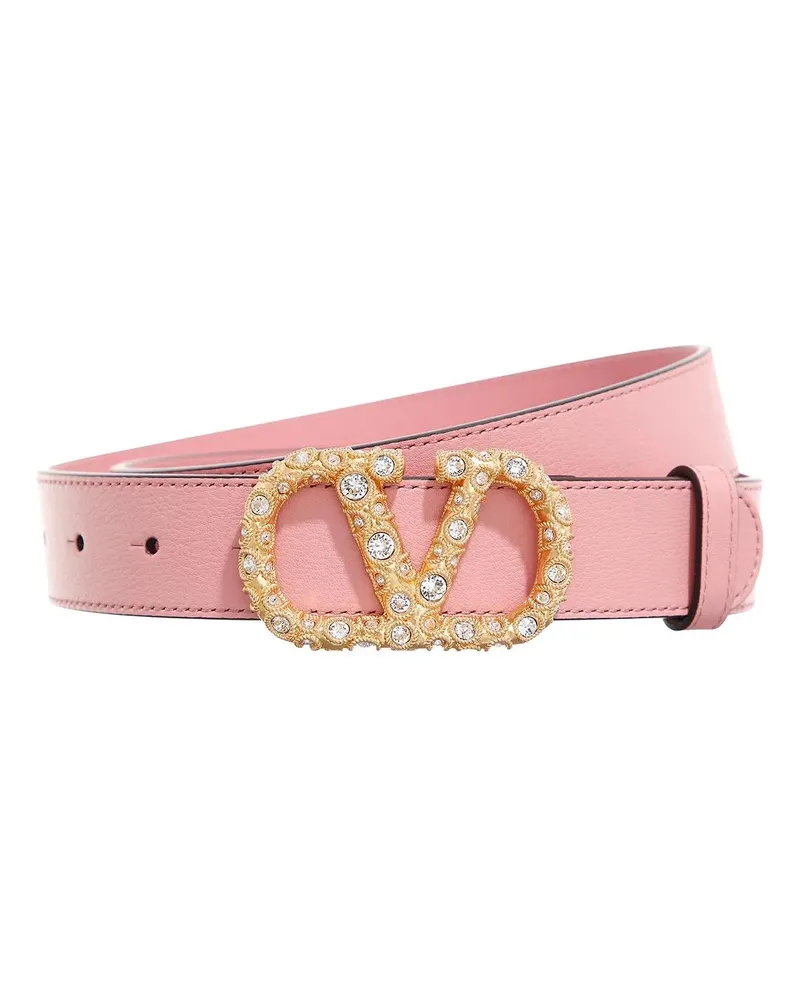 Valentino Garavani Gürtel Belt H.30 Jewel Logo rosa Gold
