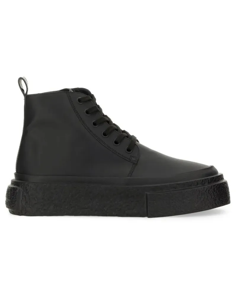 Maison Margiela Low-Top Sneaker Leather Lace-Up Sneakers schwarz Schwarz
