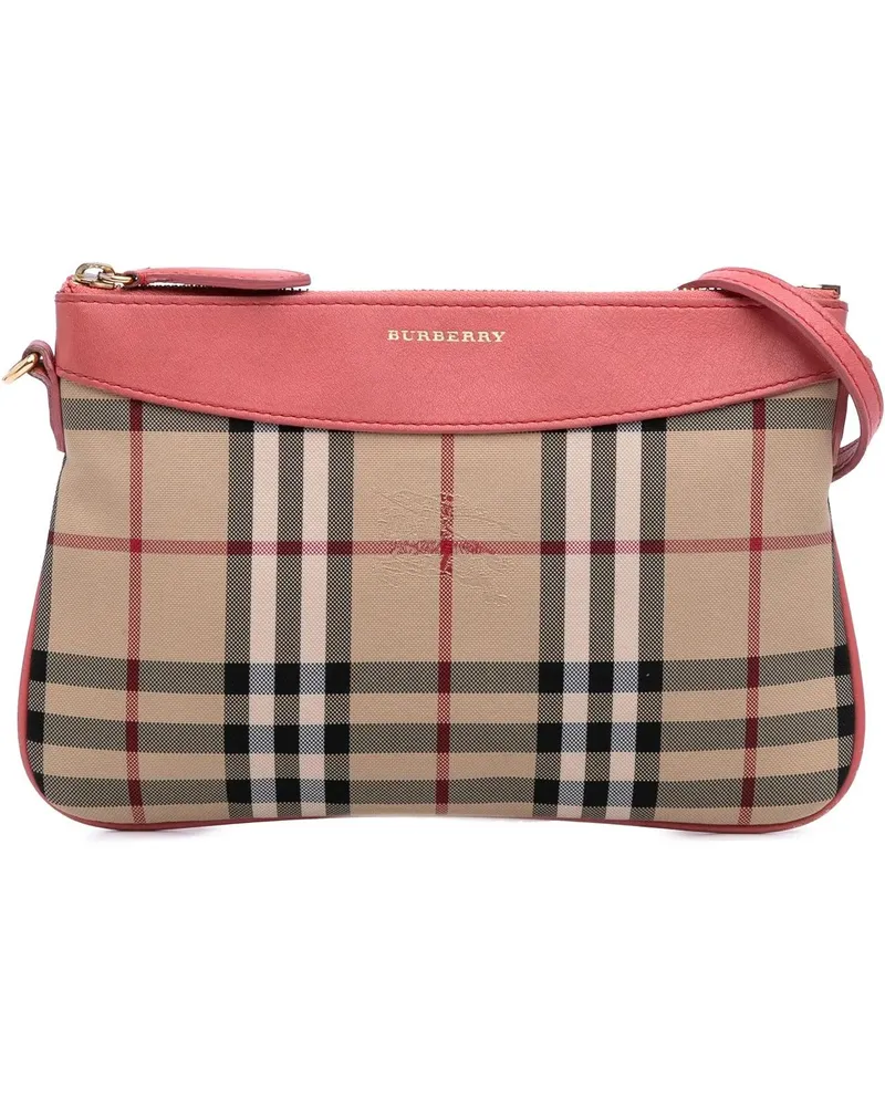 Burberry Hobo Bags Haymarket Check Canvas Peyton Crossbody braun Braun
