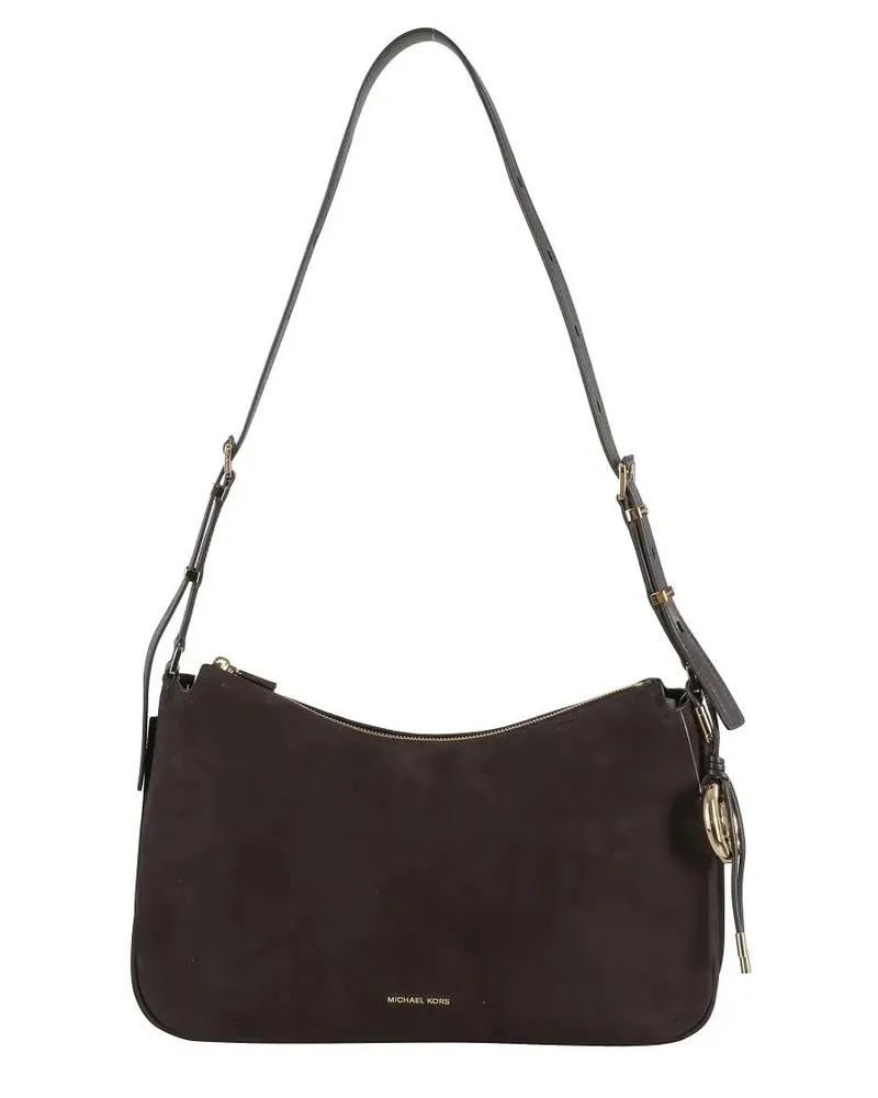 Michael Kors Hobo Bags Smooth Leather Hobo Shoulder Bag With Gold-Tone Ac schwarz Schwarz