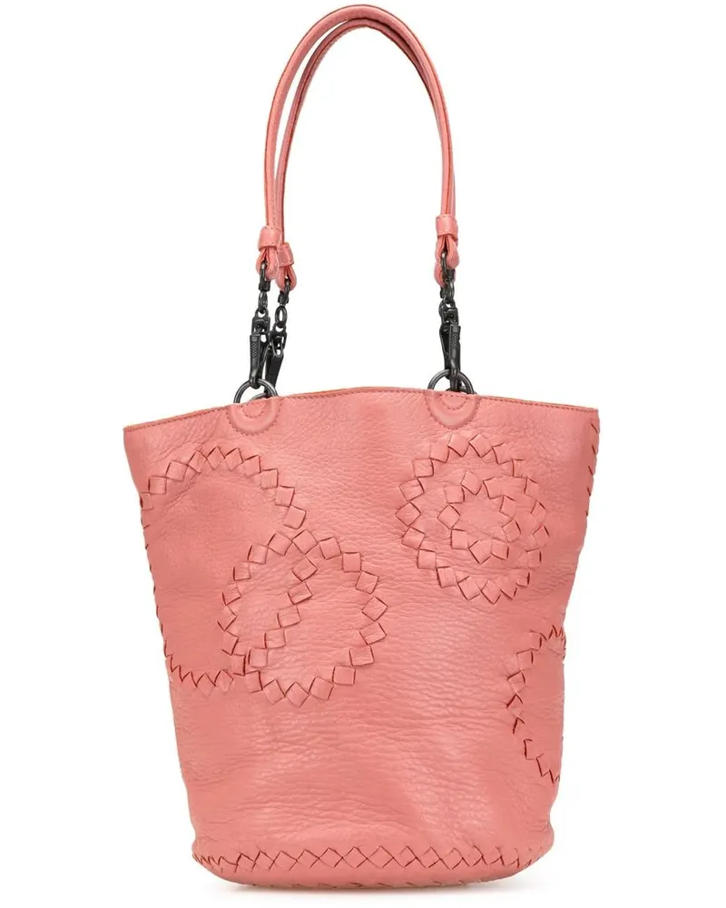 Bottega Veneta Hobo Bags Small Intrecciato Trimmed Cervo Bucket Bag rosa Gold