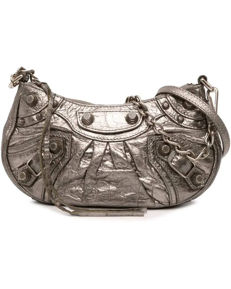 Balenciaga Hobo Bags Mini Metallic Le Cagole silberfarben Silber