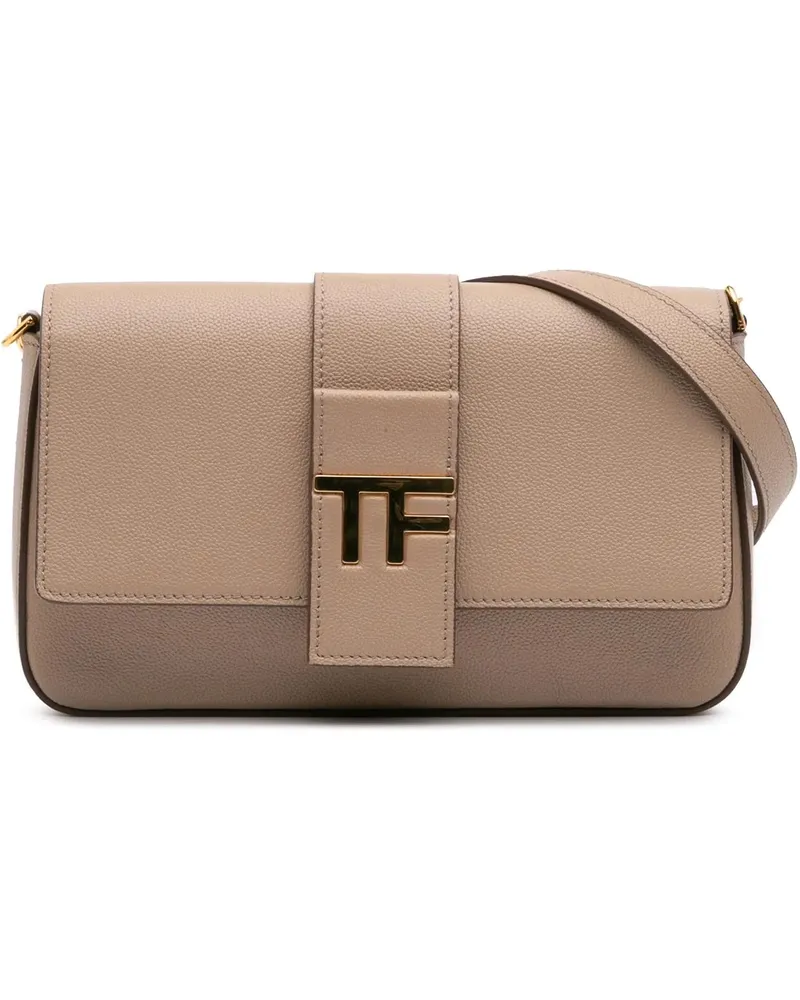 Tom Ford Hobo Bags 2011-2025 Grained Calfskin TF Flap Crossbody braun Braun