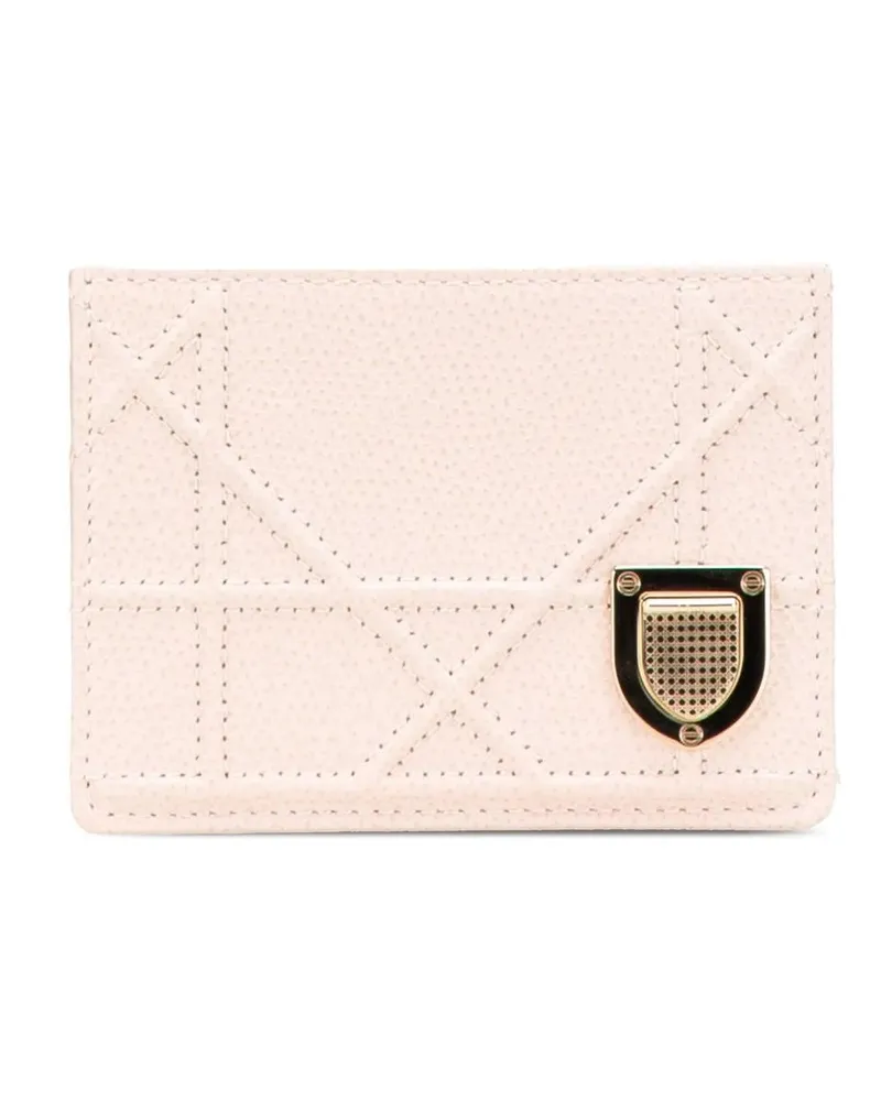 Dior Portemonnaie Grained Calfskin Diorama Card Holder rosa Gold