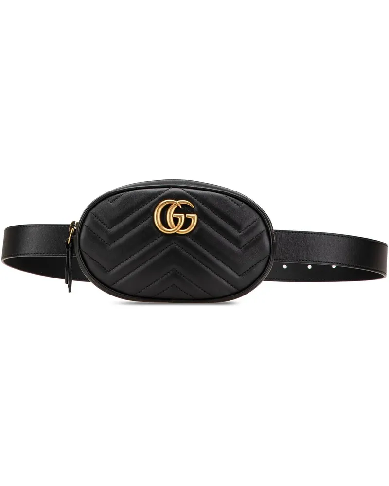 Gucci Bauchtaschen GG Marmont Matelasse Leather Belt Bag schwarz Schwarz