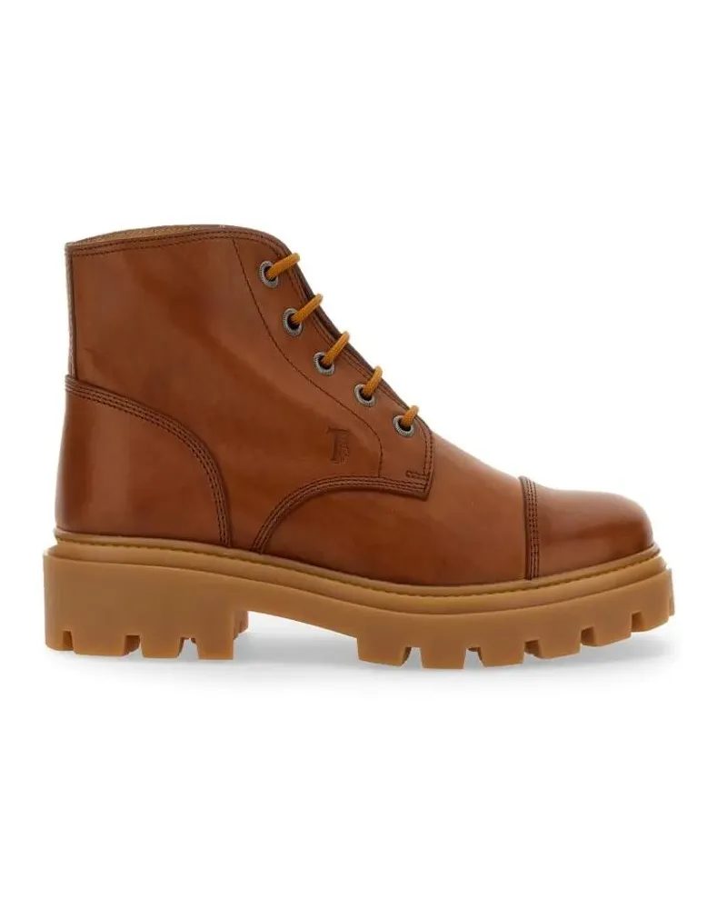 TOD'S Stiefel Brown Leather Boots rot Rot