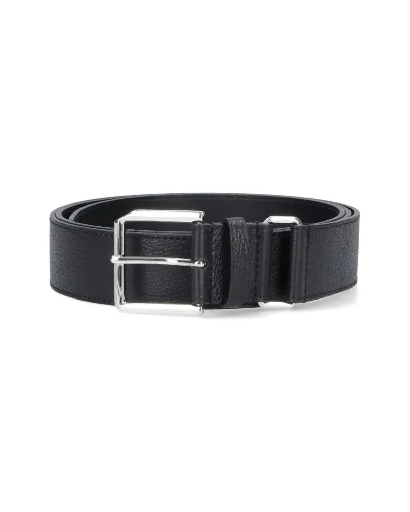 Givenchy Gürtel Textured Leather Belt With Adjustable Silver-Tone schwarz Schwarz