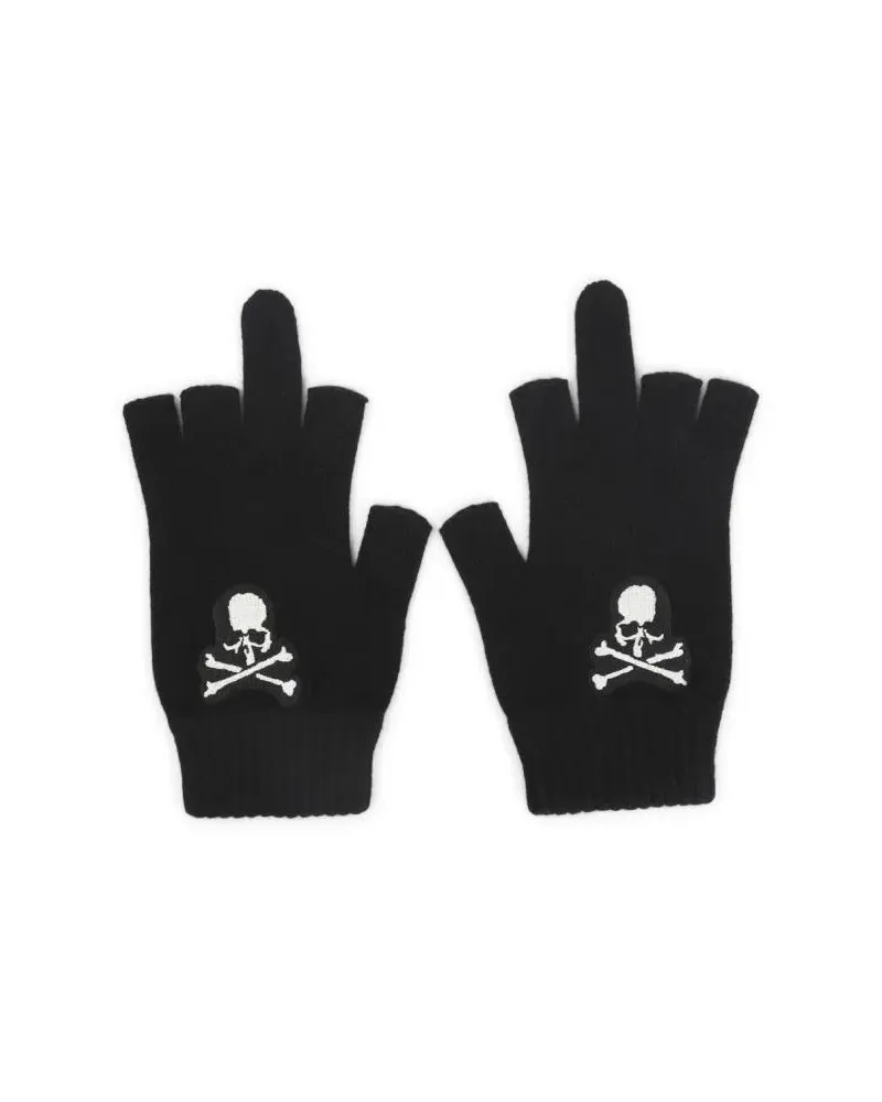 Mastermind Japan Handschuhe Fingerless Cashmere Gloves With Skull Motif By Mas schwarz Schwarz